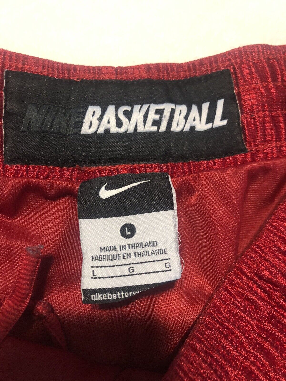 Nike Basketball Shorts Men large Red Activewear Embroidered Logo Pocket