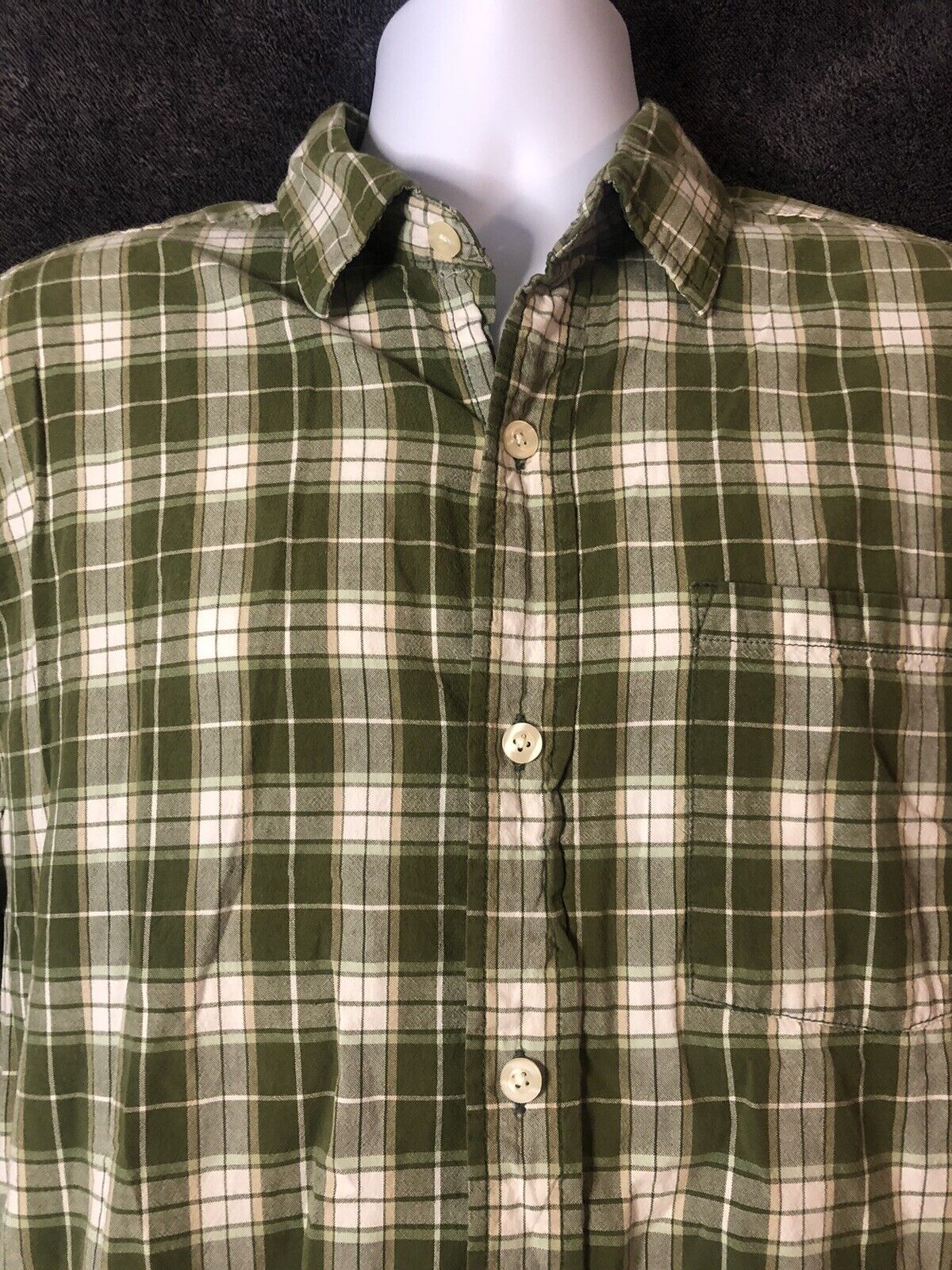 Carhartt Button Up Short Sleeve Casual Shirt Size LargeRN#14806 Green Plantain ￼