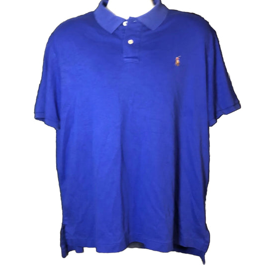 Ralph lauren Polo Short Sleeve shirt Blue Pre-owned Pima Soft touch ￼Size Large