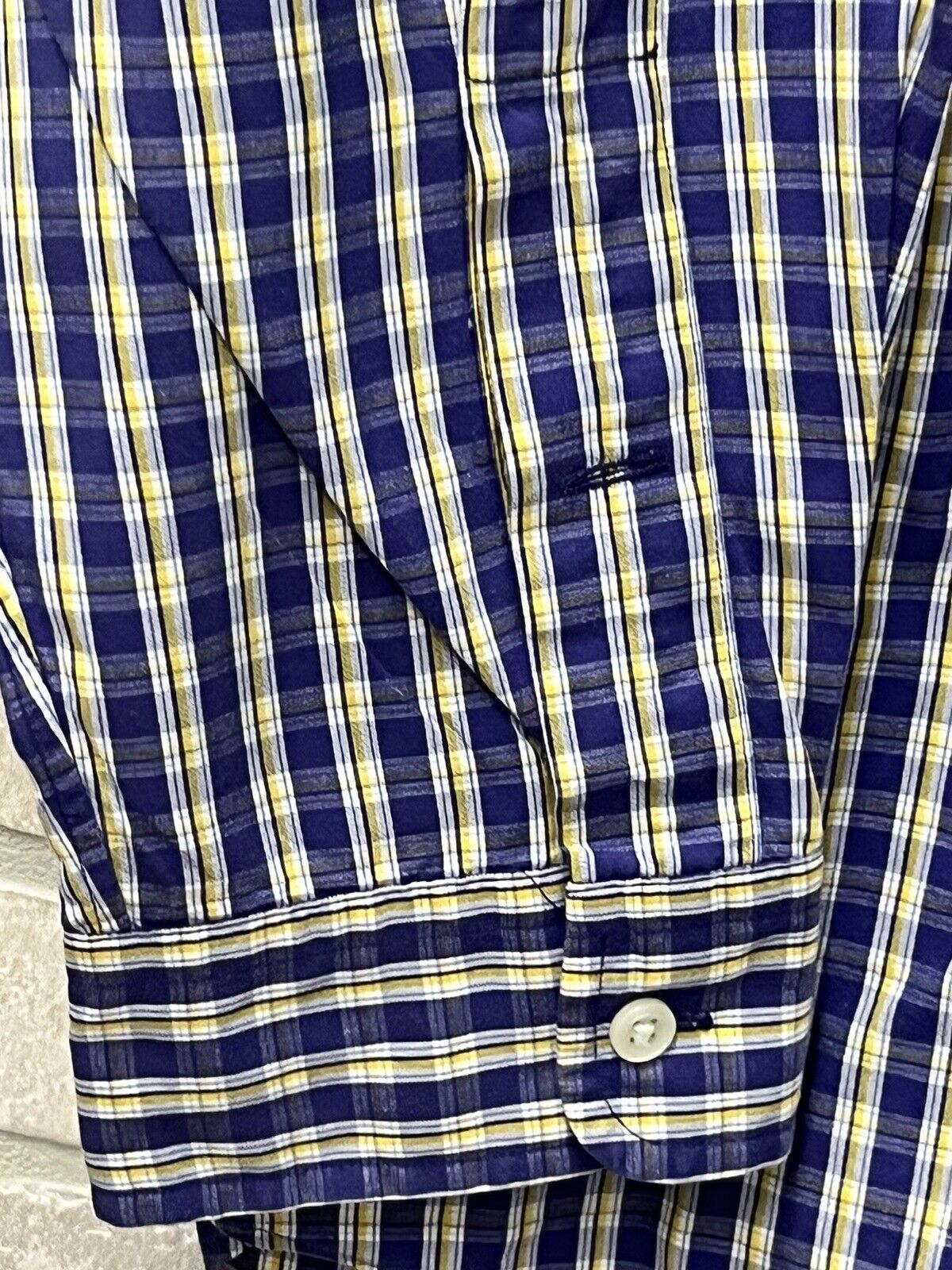 VTG Polo Ralph Lauren Shirt Mens Extra Large Button Up Blue Plaid Twill Blake XL