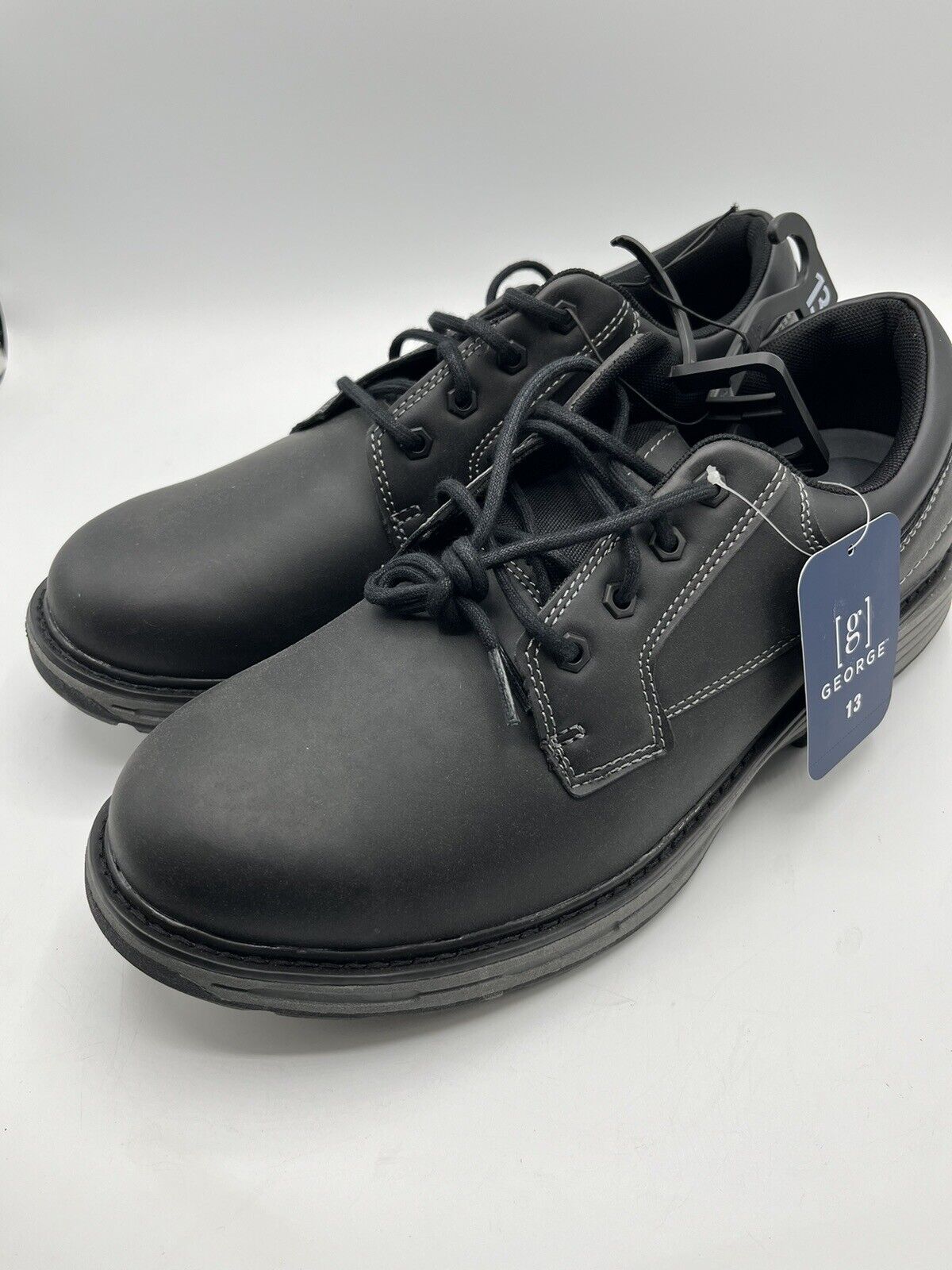 George Men's Size 13 Comfort Casual Shoes Memory Foam Black NWT