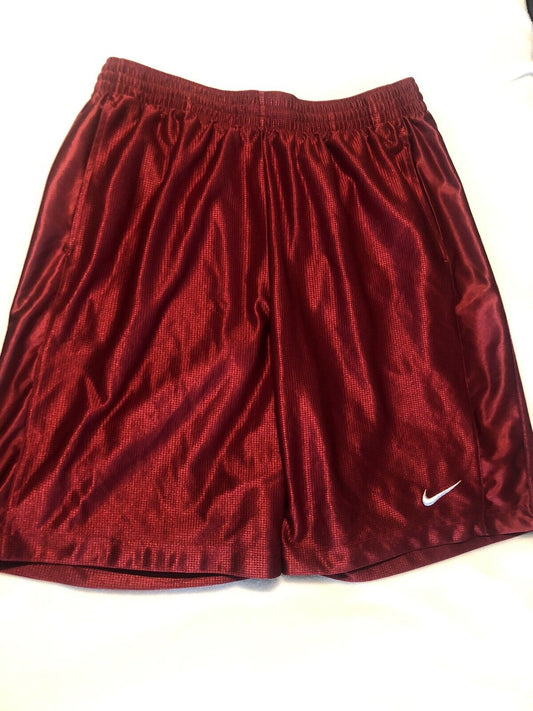 Nike Basketball Shorts Men large Red Activewear Embroidered Logo Pocket