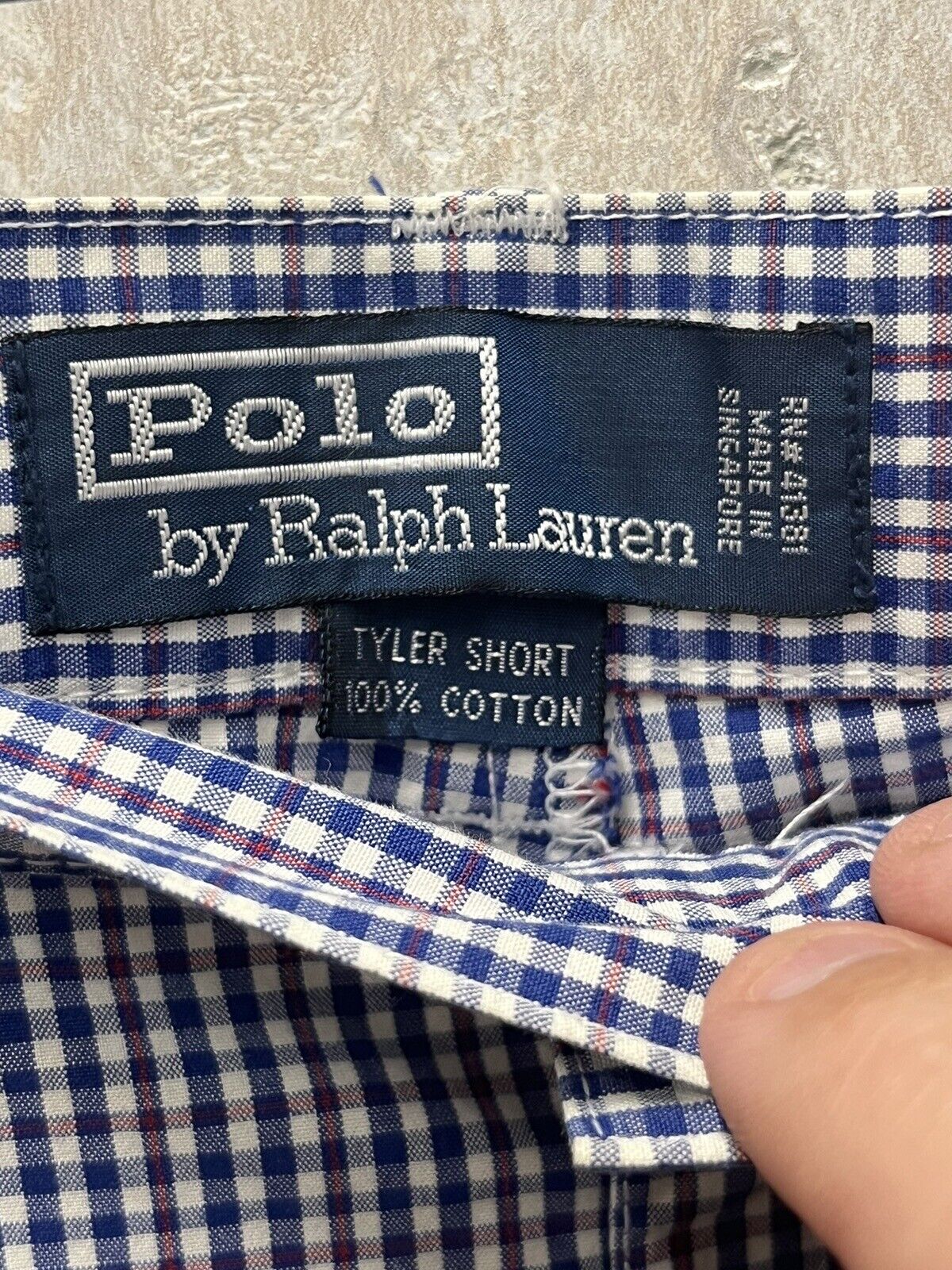 Polo Ralph Lauren Shorts Mens 38 Blue White Plaid 9 Inseam Willis 100% Cotton