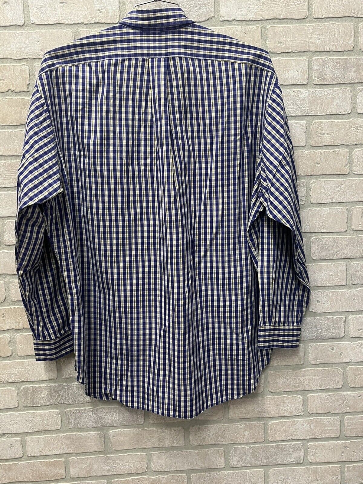 VTG Polo Ralph Lauren Shirt Mens Extra Large Button Up Blue Plaid Twill Blake XL