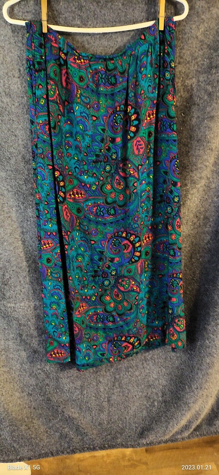 True VTG ILGWU Beautiful 2Pc Dress Suit Vivid Colors med. Sz 12. made in the USA