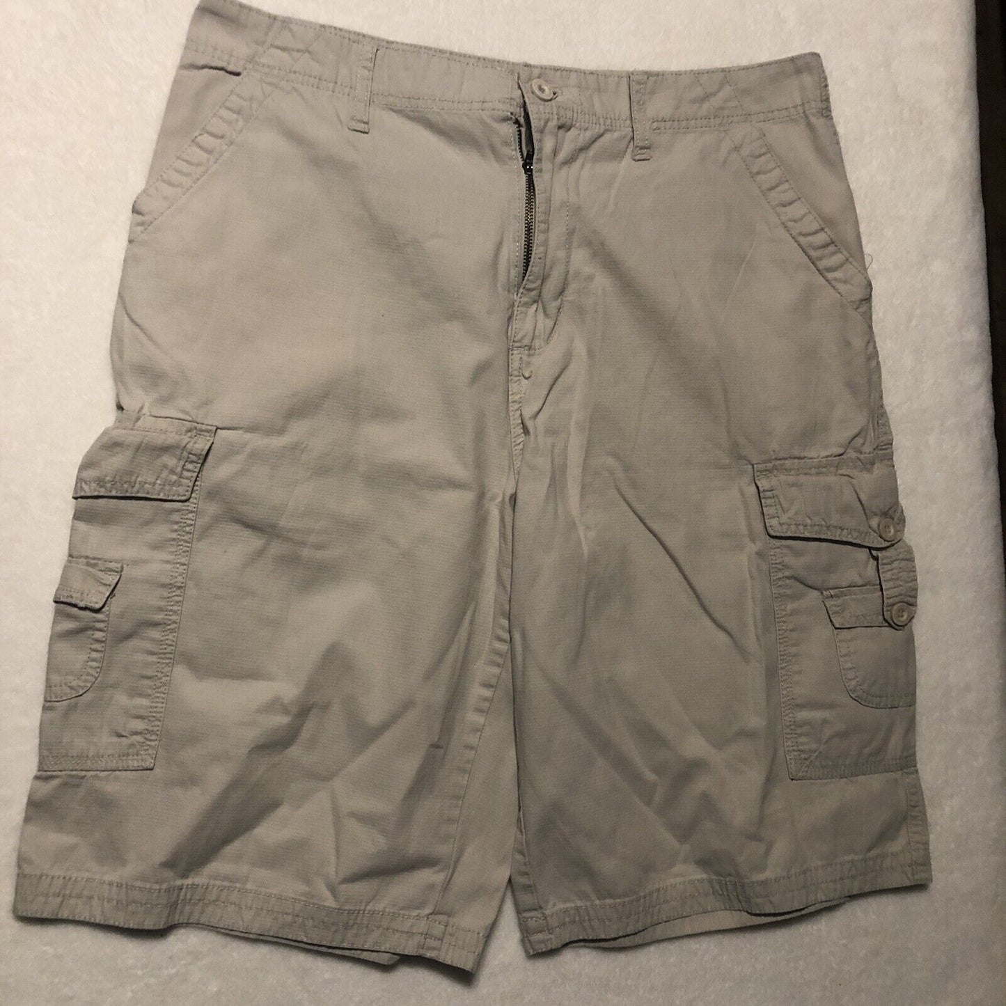 Beverly Hills Polo Club Cargo Shorts Mens 32 Color Khaki 100%Cotton RN 59782