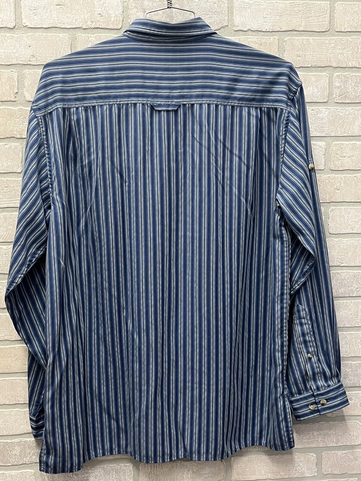 The North Face Shirt Mens XL/TG Blue White Stripe Long Sleeve Button Up Casual