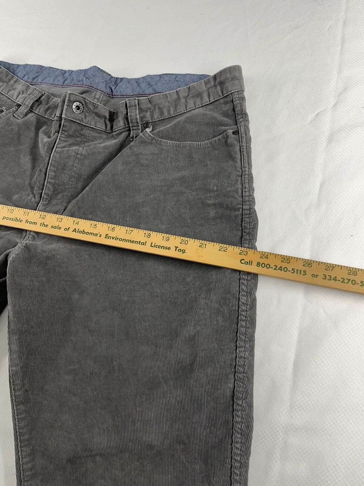 L.L. Bean Corduroy Pants Men's 40 x 29 Grey Cotton Outdoor Standard 5-Pocket