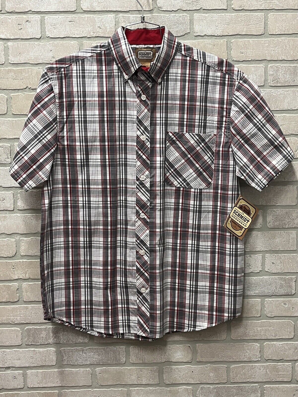 CE Shmidt Workwear Stripe Shirt Size L Short Sleeve air quality