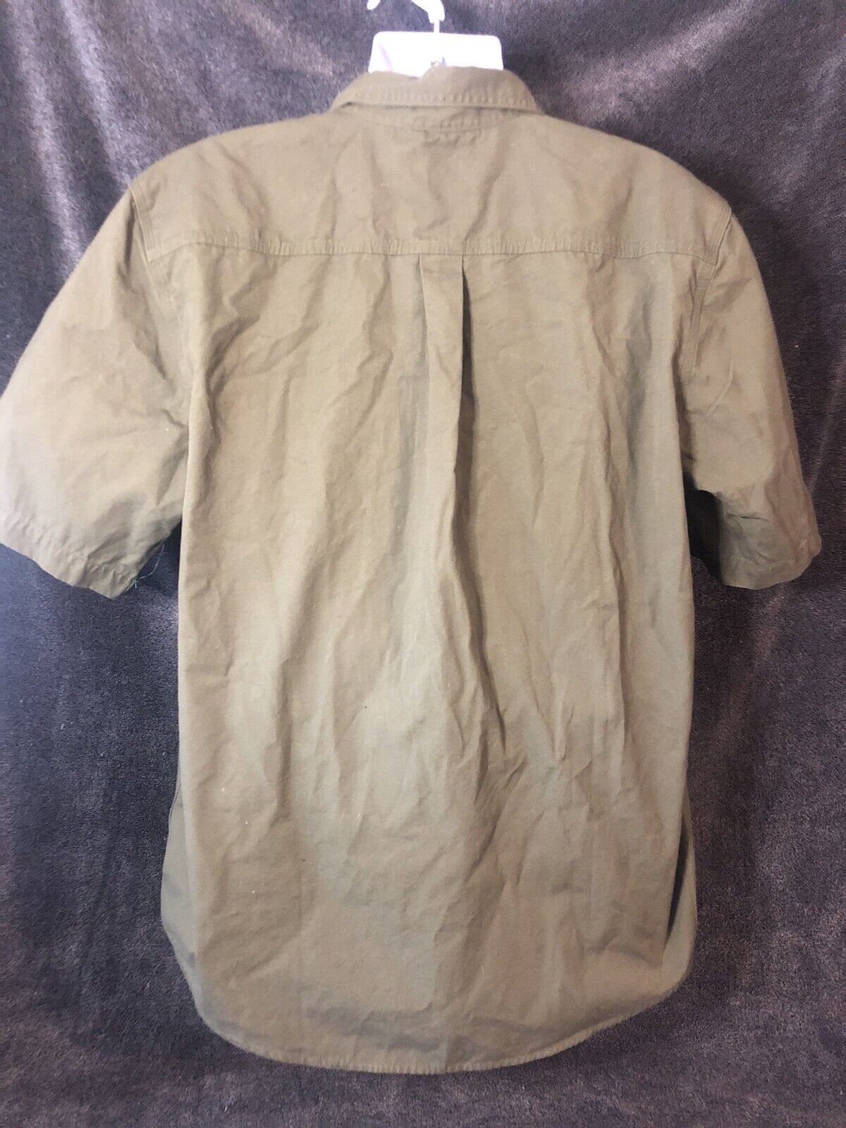 Carhartt Short Sleeve Button Up Rugged loose Green shirt  size Large