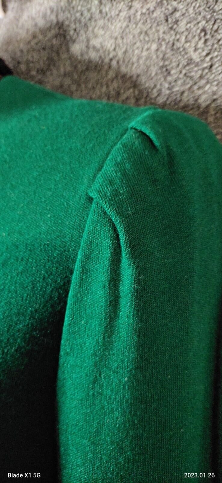 VTG USA Jessica Howard Green Puff Sleeve Velvet Collar Edwardian Modest Dress 12