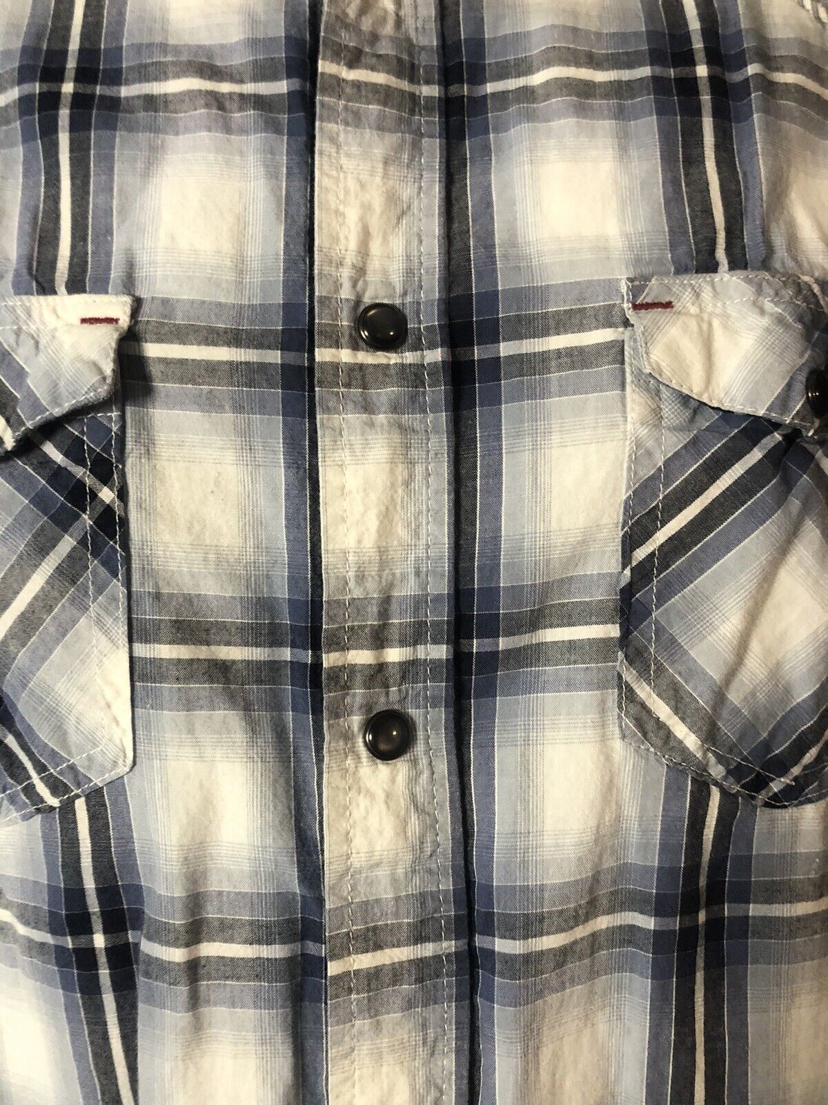 Dakota Grizzly Plaid Short Sleeve Western ￼Button Up Shirt Men's Size Large