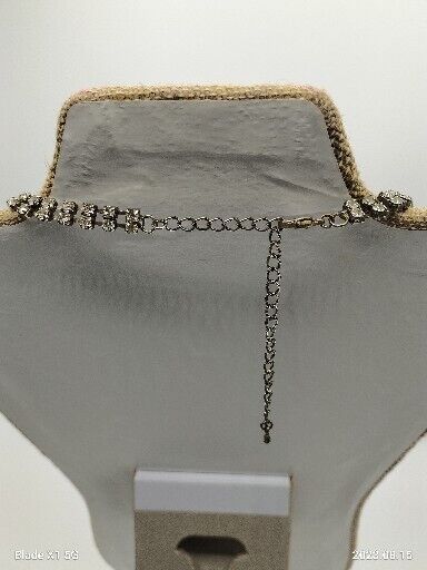 Costume Unbranded Vtg Rhinestone Collar Necklace Silver Tone Jewelry