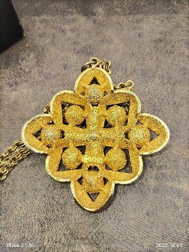 Vintage Sarah Coventry Maltese style Cross Rhinestone Pendant Necklace & Earring